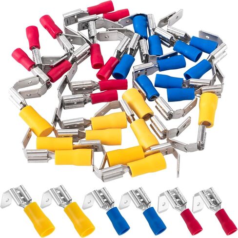ANCIRS 30pcs Semi-Insulated Piggyback Spade Connectors, Quick Disconnect Piggyback Spade Assortment Kit, Female/Male Cable Crimp Terminals, 22-10 AWG in Saudi Arabia