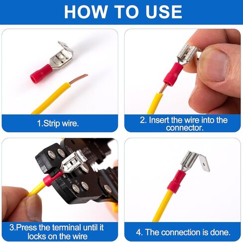 ANCIRS 30pcs Semi-Insulated Piggyback Spade Connectors, Quick Disconnect Piggyback Spade Assortment Kit, Female/Male Cable Crimp Terminals, 22-10 AWG in Saudi Arabia