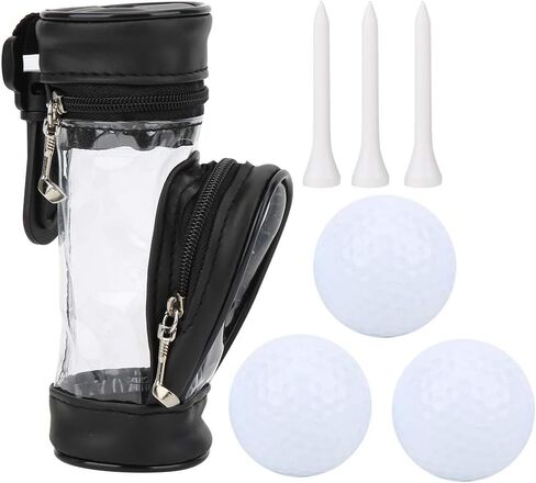 RiToEasysports Golfball Ball Bag Holder,Leather Transparent Golfball Ball Pouch with Golfball Ball & Tee in Saudi Arabia