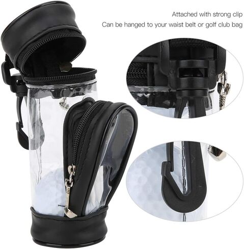 RiToEasysports Golfball Ball Bag Holder,Leather Transparent Golfball Ball Pouch with Golfball Ball & Tee in Saudi Arabia