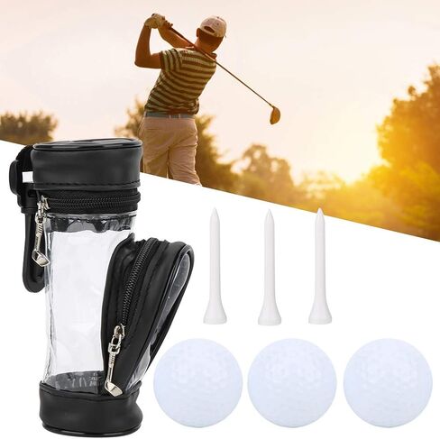 RiToEasysports Golfball Ball Bag Holder,Leather Transparent Golfball Ball Pouch with Golfball Ball & Tee in Saudi Arabia