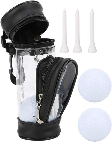 RiToEasysports Golfball Ball Bag Holder,Leather Transparent Golfball Ball Pouch with Golfball Ball & Tee in Saudi Arabia