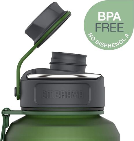 Embrava 40oz Water Bottle - Large with Travel Carry Ring - Wide Leak Proof Drink Spout - Heavy-Duty, BPA & BPS Free Tritan Plastic - Best for Sports, Hiking, Gym, Men & Women in Kuwait
