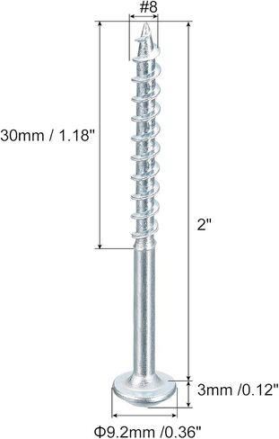 uxcell #8x2 Pocket Hole Screws, 150pcs Square Drive Self Tapping Wood Screws with Zinc Plated for Woodworking in Saudi Arabia