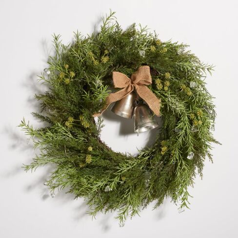 SAFAVIEH Home Collection 24-inch Decorative Artificial Berry & Eucalyptus Semi-Wreath (Fully Assembled) in Kuwait
