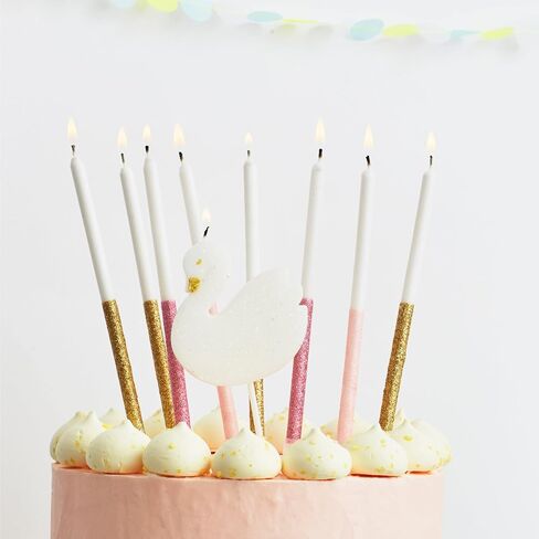Meri Meri Glitter Dipped Birthday Candles for Cake (Pack of 24), 5.75" Tall, Unscented Meri Meri Candles in Kuwait