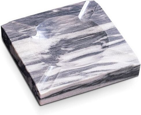 Bey Berk Zebra Grey Solid Marble Square Cigar Ashtray in Saudi Arabia
