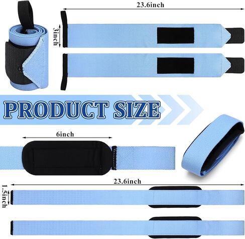 مجموعتان من أغطية المعصم وأشرطة الرفع مقاس 20.4 بوصة من أغطية المعصم شديدة التحمل لرفع الأثقال مقاس 24 بوصة مع قبضة وبطانة من السيليكون للنساء ملحقات تدريب قوة الدمبل in Kuwait