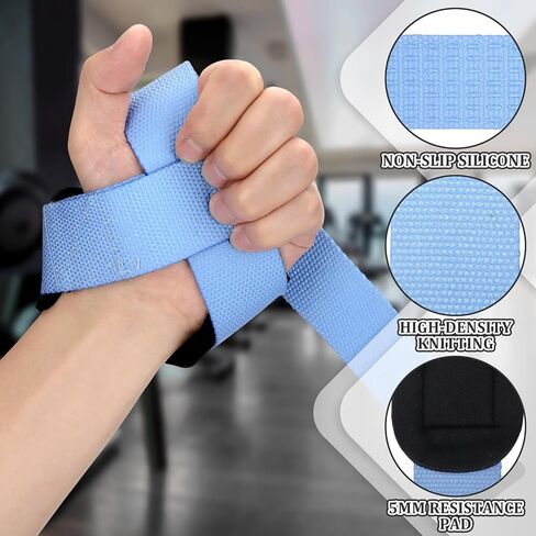 مجموعتان من أغطية المعصم وأشرطة الرفع مقاس 20.4 بوصة من أغطية المعصم شديدة التحمل لرفع الأثقال مقاس 24 بوصة مع قبضة وبطانة من السيليكون للنساء ملحقات تدريب قوة الدمبل in Kuwait