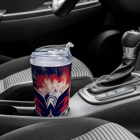 Rico Industries NHL Hockey Boston Bruins Team Color Tie Dye 24oz Metallic Acrylic Tumbler with Hinged Lid, Officially Licensed Double Wall Tumbler with Straw in Saudi Arabia
