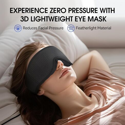 MUSICOZY 3D Breathable Sleep Mask, Ultra-Soft Eye Mask for Sleeping, Light Blocking, Ergonomic Design, Perfect for Travel, Meditation, Yoga in Saudi Arabia