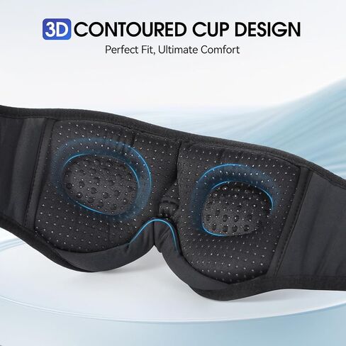 MUSICOZY 3D Breathable Sleep Mask, Ultra-Soft Eye Mask for Sleeping, Light Blocking, Ergonomic Design, Perfect for Travel, Meditation, Yoga in Saudi Arabia
