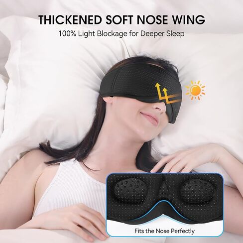 MUSICOZY 3D Breathable Sleep Mask, Ultra-Soft Eye Mask for Sleeping, Light Blocking, Ergonomic Design, Perfect for Travel, Meditation, Yoga in Saudi Arabia
