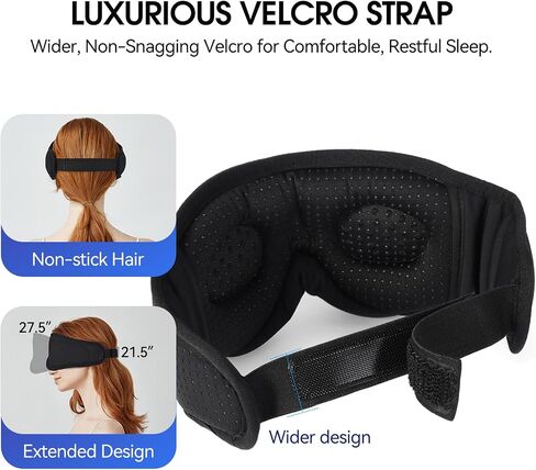MUSICOZY 3D Breathable Sleep Mask, Ultra-Soft Eye Mask for Sleeping, Light Blocking, Ergonomic Design, Perfect for Travel, Meditation, Yoga in Saudi Arabia