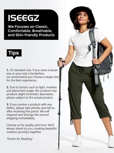 Hiking Capris for Women with Pockets Lightweight Quick Dry Cargo Capri Travel Pants Women Casual Women's Capris in Saudi Arabia