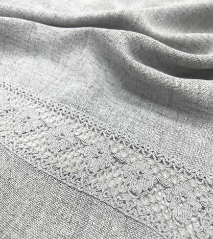 GOHD Yesterday Again Straight Valance with Hollow Crochet lace,Simple and Unique Valance,Vintage Chic Textured Valances(Swag,Beige) in Saudi Arabia