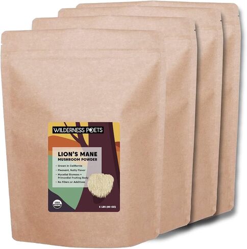Wilderness Poets, Organic Lions Mane Mushroom Powder - California Grown (3.5 Ounce) in Saudi Arabia