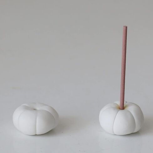Handmade Ceramic Incense Holder,Little Pumpkin Incense Stick Holder,Ash Catcher,Boho Incense Burner for Meditation,Yoga,Home Decor (Matte White) in Saudi Arabia