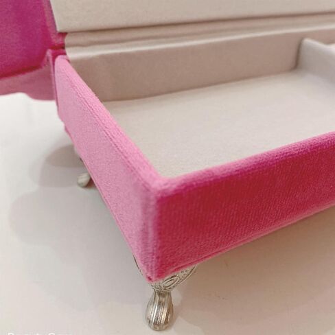 صندوق مجوهرات على شكل كرسي عرض، حامل تخزين وردي، بطانة ناعمة، هدية جميلة للنساء، منظم لخزانة طاولة السرير in Kuwait