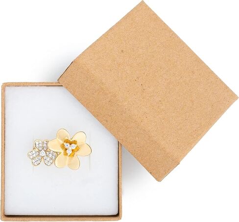 Prestige & Fancy Brown Jewelry Gift Boxes 10 Pack, 2 x 1.75 x 1.12 Cardboard Ring Boxes with Foam Ring Slot, Ring box, Small Jewelry Boxes for earrings, Rings, For selling, Birthdays, Christmas, in Kuwait
