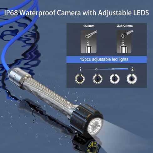 Sewer Camera with Locator, Sewer Inspection Camera Self-Leveling with 512Hz Transmitter and Receiver, 9"Pipeline Inspection Camera with Distance Counter, for Home, Duct Drain Pipe Plumbin (100FT/30M) in Saudi Arabia