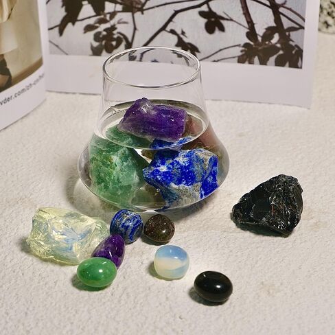 Emotional Healing Crystal Set, 16pcs Healing Stones，Amethyst, Lapis Lazuli, Green Aventurine, Opal, Obsidian, Dragon Blood Stone,Mother's Day, Valentine's Day Gift, Yoga,Chakra Stones in Saudi Arabia