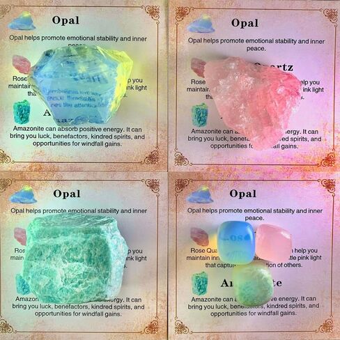 Emotional Healing Crystal Set, 16pcs Healing Stones，Amethyst, Lapis Lazuli, Green Aventurine, Opal, Obsidian, Dragon Blood Stone,Mother's Day, Valentine's Day Gift, Yoga,Chakra Stones in Saudi Arabia