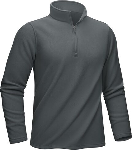KEFITEVD Mens Quarter-Zip Pullover Stand Collar Long Sleeve 1/4 Zip Polar Fleece Sweatshirt Winter Fall Warm Shirt in Saudi Arabia