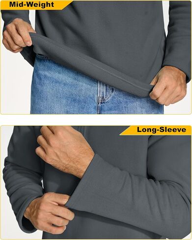 KEFITEVD Mens Quarter-Zip Pullover Stand Collar Long Sleeve 1/4 Zip Polar Fleece Sweatshirt Winter Fall Warm Shirt in Saudi Arabia