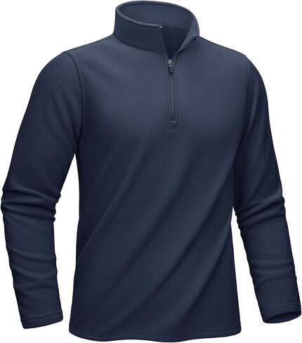 KEFITEVD Mens Quarter-Zip Pullover Stand Collar Long Sleeve 1/4 Zip Polar Fleece Sweatshirt Winter Fall Warm Shirt in Saudi Arabia
