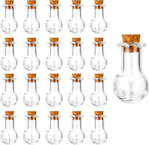 Small Glass Bottles with Corks, 20 Pieces Wishing Drifting Bottles Mini Glass Bottles Tiny Jars Decorative Bottles Empty Miniature Bottles with Corks Stoppers for Wedding Party DIY Crafts Decoration in Saudi Arabia