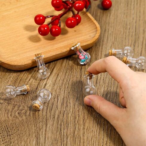 Small Glass Bottles with Corks, 20 Pieces Wishing Drifting Bottles Mini Glass Bottles Tiny Jars Decorative Bottles Empty Miniature Bottles with Corks Stoppers for Wedding Party DIY Crafts Decoration in Saudi Arabia