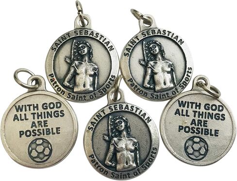 St Sebastian Soccer Medal Lot Made in Italy, Pack of 5 in Saudi Arabia