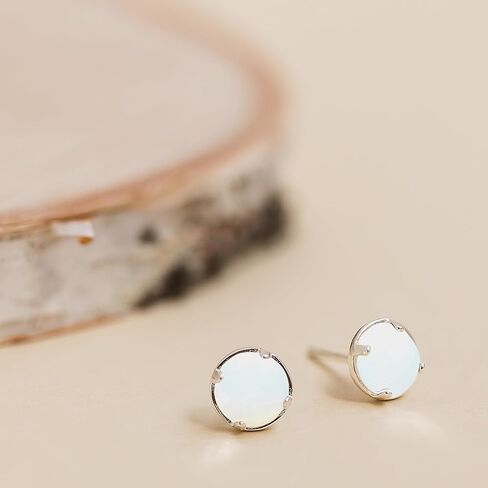 Recycled Vintage Clear Milk Bottle Sterling Silver Post Earrings in Kuwait