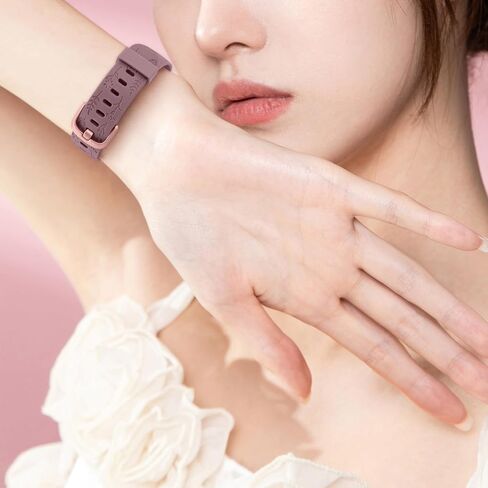 أحزمة Tobfit Rose Butterfly المنقوشة المتوافقة مع أحزمة Fitbit Inspire 2 للنساء، سوار من السيليكون الناعم الأنيق بنمط الزهور من أجل Fitbit Inspire 2 [ليس لـ Fitbit Inspire/Fitbit Inspire HR] in Saudi Arabia
