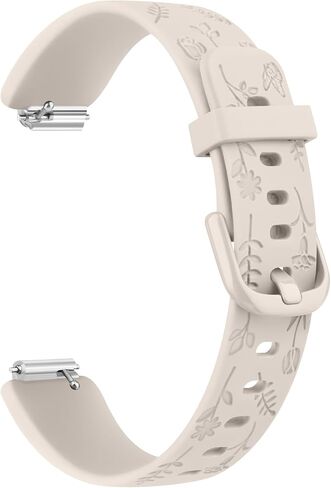 أحزمة Tobfit Rose Butterfly المنقوشة المتوافقة مع أحزمة Fitbit Inspire 2 للنساء، سوار من السيليكون الناعم الأنيق بنمط الزهور من أجل Fitbit Inspire 2 [ليس لـ Fitbit Inspire/Fitbit Inspire HR] in Saudi Arabia