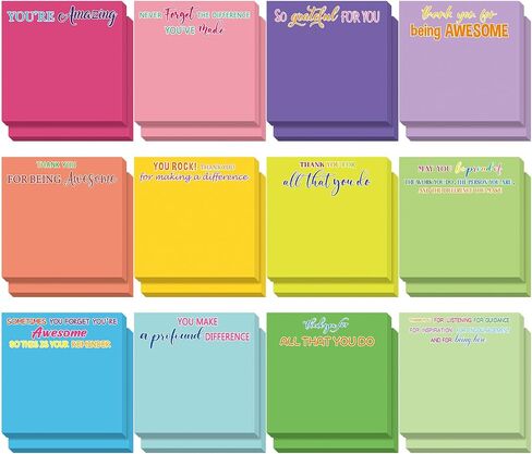 Yinder 24 Pcs Employee Appreciation Sticky Notes Thank You Gifts Bulk End of Year Teacher Gift Mini Pocket Inspirational Notepads for Coworker Graduation School Office Supply 3 x 3''(Marble) in Saudi Arabia