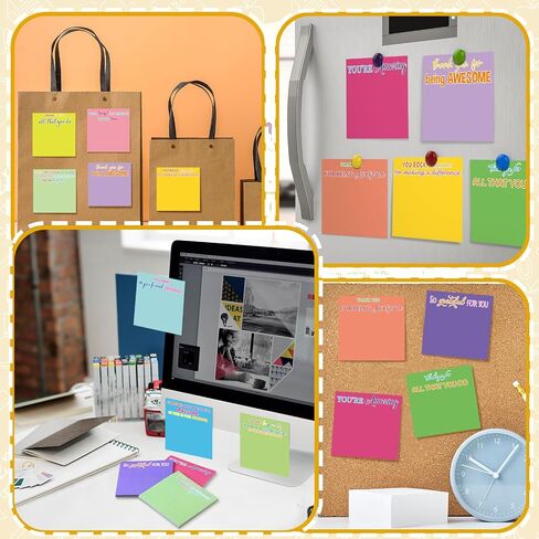 Yinder 24 Pcs Employee Appreciation Sticky Notes Thank You Gifts Bulk End of Year Teacher Gift Mini Pocket Inspirational Notepads for Coworker Graduation School Office Supply 3 x 3''(Marble) in Saudi Arabia