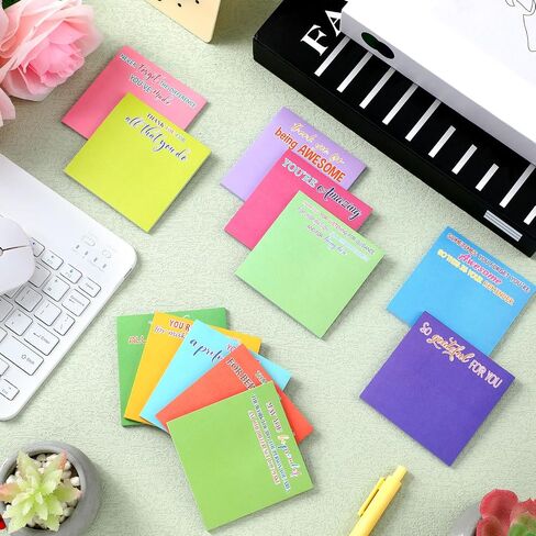 Yinder 24 Pcs Employee Appreciation Sticky Notes Thank You Gifts Bulk End of Year Teacher Gift Mini Pocket Inspirational Notepads for Coworker Graduation School Office Supply 3 x 3''(Marble) in Saudi Arabia