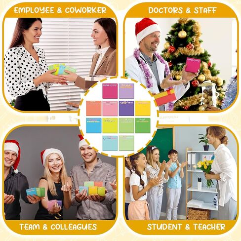 Yinder 24 Pcs Employee Appreciation Sticky Notes Thank You Gifts Bulk End of Year Teacher Gift Mini Pocket Inspirational Notepads for Coworker Graduation School Office Supply 3 x 3''(Marble) in Saudi Arabia
