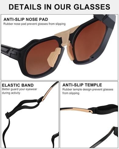 Polarized Sunglasses for Men Women, UV Protection, Light Shields Design with Elastic Strap, Ideal for Cycling Running Fishing Outdoor Sport, Blue in Saudi Arabia