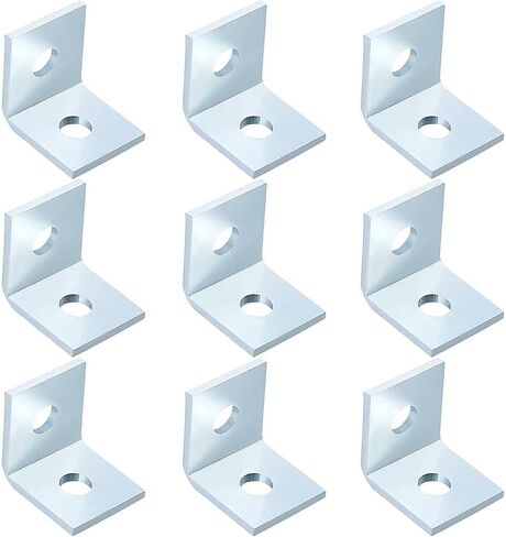 2 Hole L Shaped 90 Degree Angle Connector Bracket, Thickness 4.8 mm, Fit for 1/2" Bolt in 1-5/8" Strut Channel, Steel Galvanized, 10 Pack in Saudi Arabia