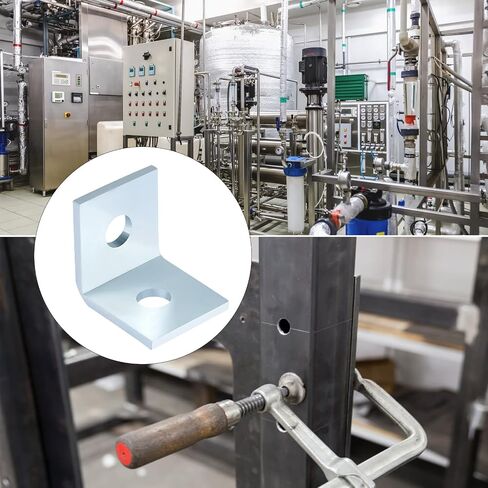 2 Hole L Shaped 90 Degree Angle Connector Bracket, Thickness 4.8 mm, Fit for 1/2" Bolt in 1-5/8" Strut Channel, Steel Galvanized, 10 Pack in Saudi Arabia