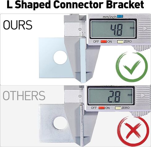 2 Hole L Shaped 90 Degree Angle Connector Bracket, Thickness 4.8 mm, Fit for 1/2" Bolt in 1-5/8" Strut Channel, Steel Galvanized, 10 Pack in Saudi Arabia