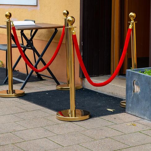 2 PCS Red Velvet Stanchion Ropes with Polished Gold Hooks, 5 Feet Crowd Control Ropes Barrier, Hanging Ropes for Banquets, Parties Decoration and Engagement Venues in Saudi Arabia