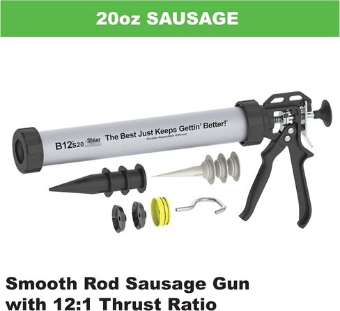 Albion Engineering E12S20 B-Line Cordless Sausage Caulking Gun, No Drip, 12V, 20 oz | No-drip design, 20 oz capacity in Saudi Arabia