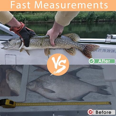 37" Boat Ruler Fish Measuring Sticker - Transparent Waterproof Decal Tape Measure - Clear Discreet Adhesive for Boat, Kayak, Net, Gaff, Table - 37 in Fish Rulers in Kuwait