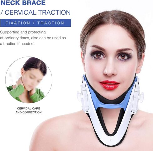 Cervical Neck Collar - Relieves Pain & Pressure on Spine, Adjustable Neck Brace Cervical Traction Fixation Spine Care Correction in Saudi Arabia