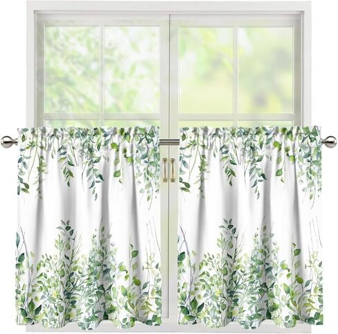 Kitchen Curtains Tier Curtain Snowman Christmas 27.5 Inch Cafe Curtains Farmhouse for Bathroom 2 Panels Black Short Window Tiers in Saudi Arabia