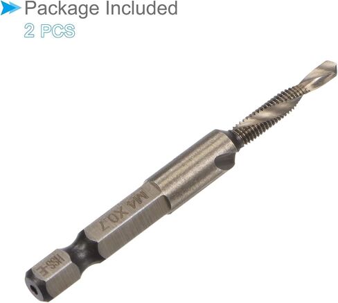 مثقاب مركب وريشة صنبور، M8 × 1.25 حجم الخيط 1/4 بوصة ساق سداسية، 6542 أدوات فولاذية عالية السرعة مطلية بالتيتانيوم - (التطبيقات: للبلاستيك الألومنيوم والفولاذ المقاوم للصدأ) in Saudi Arabia